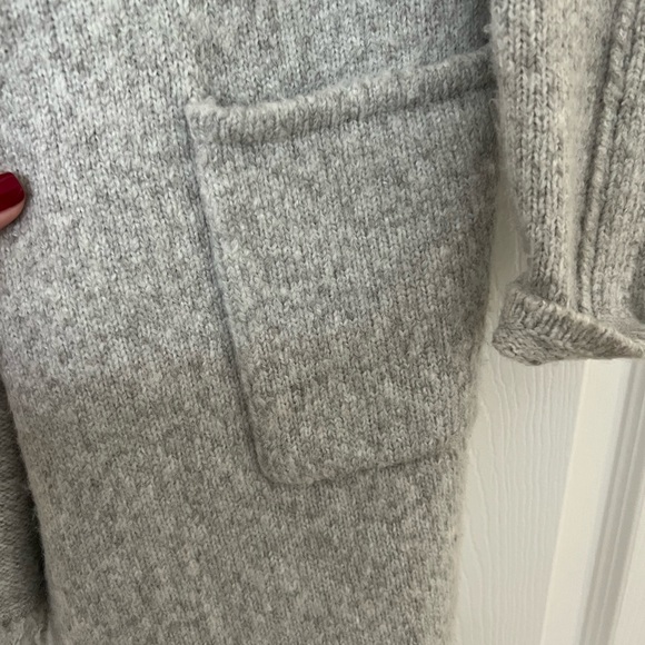 Grey cardigan sweater with fringe small - Picture 5 of 8